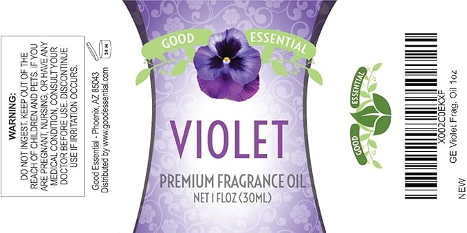 Good Essential Professional Violet Fragrance Oil (30ml/1 fl oz) for Diffusers, Candles, Soaps, Lotions, Perfume - Scented Oil for Candle Making