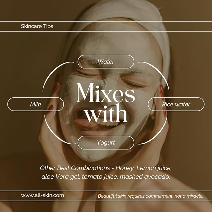 2pcs combo 100% Natural Multani Mitti with 20% Rose Petal Extract and 100% Organic Natural Alum Stone, fitkari | Fuller's Earth Clay