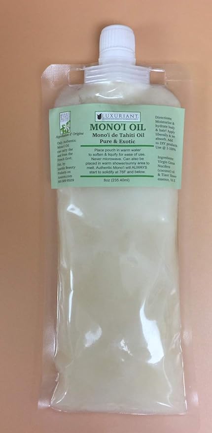 Luxuriant Monoi de Tahiti Oil, Pure & Exotic Body Oil, Natural Moisturizer, All Natural, Concentrated (8 oz)