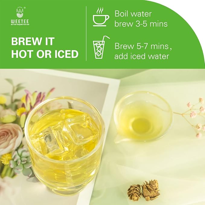 WT WEETEE Organic Green Tea Bags, Organic Pure Green Tea 200 Count, Super Antioxidant | Resealable Kraft Bag | Brew Hot or Iced