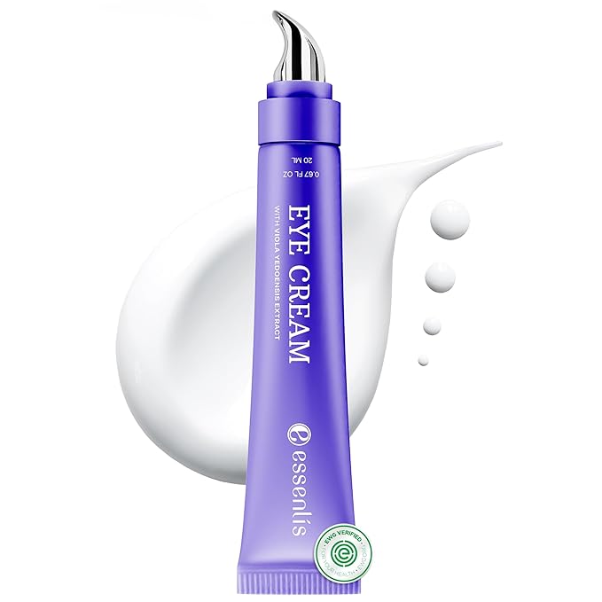 ESSENLIS Caffeine Eye Cream for Dark Circles and Puffiness, Bags Under Eyes, Collagen Anti Aging Day and Night Corrector for Women and Men