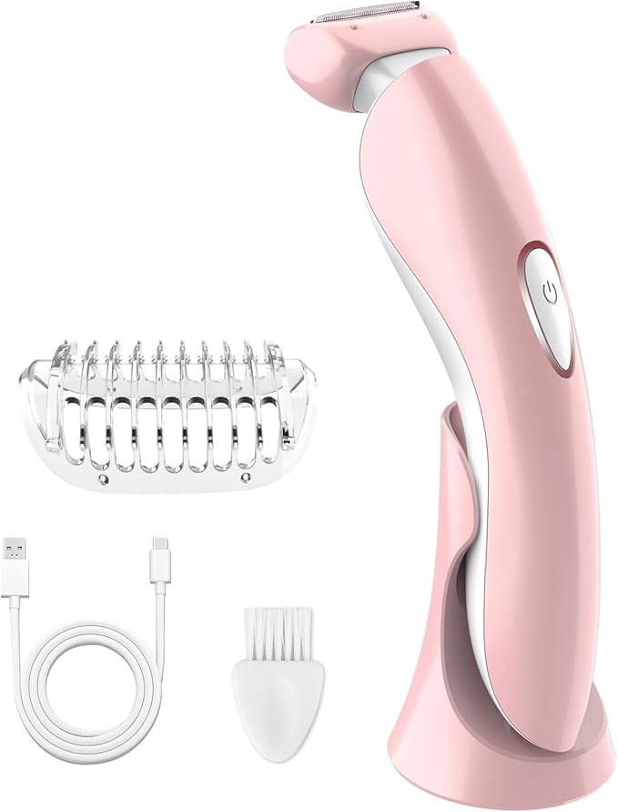 Electric Razor for Women - Painless Eletric Shavers for Women, Body Hair Removal for Legs and Underarms, Ladies Bikini Trimmer Wet Dry Shave, Rechargeable, with LED Light