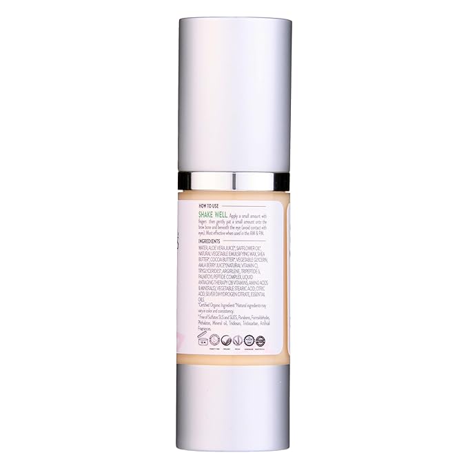 Glimmer Goddess Organic Peptide Eye Serum with Vitamin C – Hydrating & Revitalizing, 1 oz