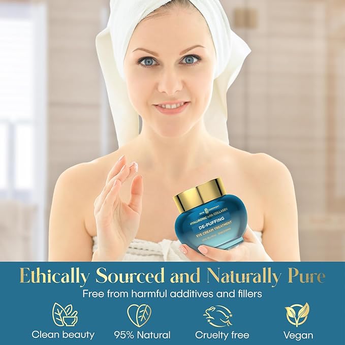 Hyaluronic acid & collagen de-puffing