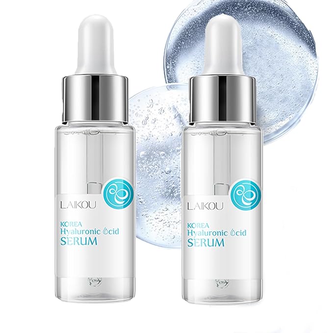 2 Pcs Hyaluronic Acid Serum for Face, Facial Serum also contains Tremella plant extract, skin care day and night moisturizing essence, that promotes skin collagen production. 2.02 oz