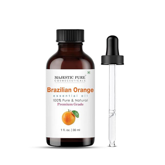 MAJESTIC PURE Brazilian Orange Essential Oil | 100% Pure and Natural Brazilian Oil | Premium Grade Essential Oils for Hair Care, Home Diffusers, Skin, Aromatherapy, Massage and Humidifiers | 1 Fl Oz