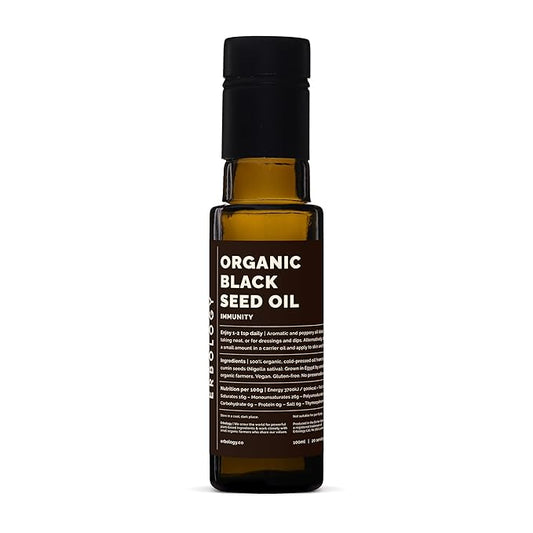 Erbology Organic Black Seed Oil 3.4 fl oz - Nigella Sativa - Cold-Pressed - Over 2.5% Thymoquinone - Supports Digestive Health and Immunity - Non-GMO - No Additives or Preservatives