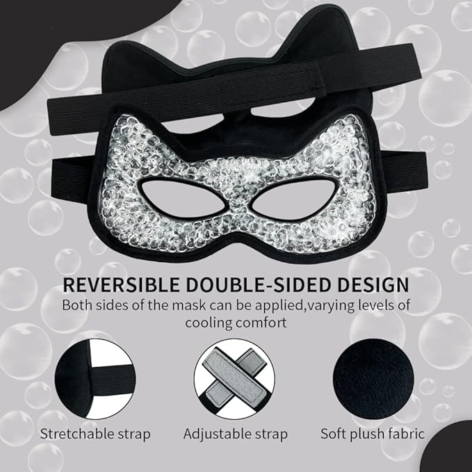 Cooling Eye Mask, Gel Eye Mask Hot Cold Use, Cold Eye Mask for Puffy Eyes, Dry Eyes, Headaches, Migraines, Sinus, Dark Circles (2 blue)