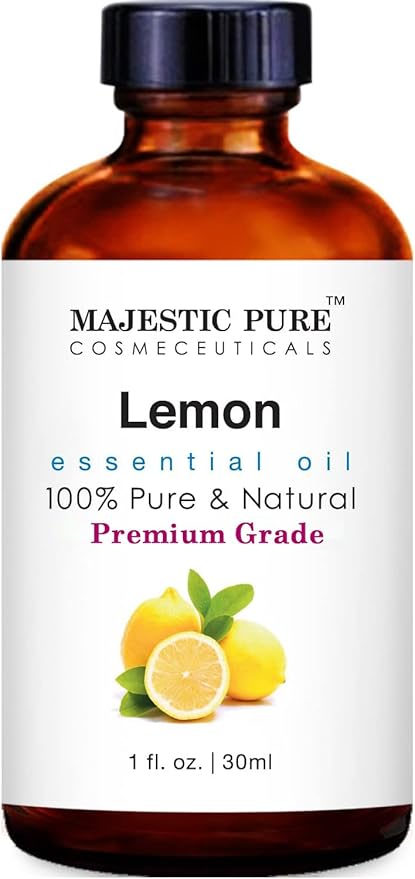 Majestic Pure Lemon Essential Oil | 100% Pure and Natural Lemon Oil | Premium Grade Essential Oils for Hair Care, Home Diffusers, Skin, Aromatherapy, Massage and Humidifiers | 1 Fl Oz