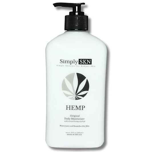 Original, Daily Moisturizing Hemp Body Lotion with Natural Hemp Seed Oil, Shea Butter and Jojoba Oil, Cucumber and Chamomile Scent, 17 fl. oz, Made in USA