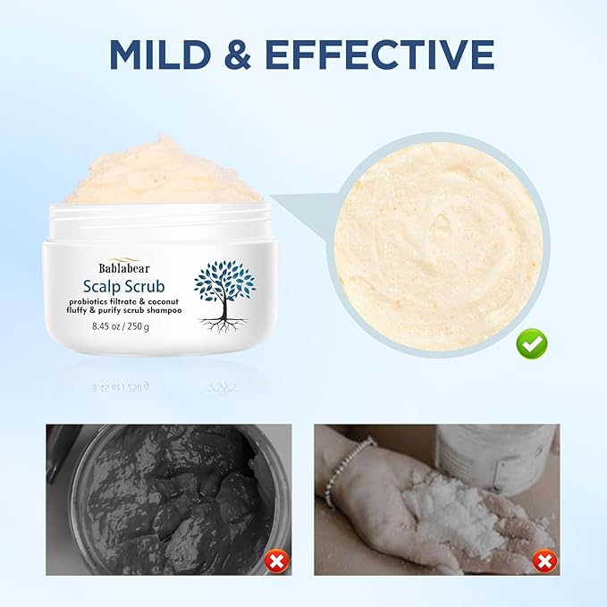 Scalp Exfoliator Scrub,Itchy Scalp Treatment for Dandruff, No Sulfate Hair Scrub To Soothe a Dry, Flaky,Scalp,Removes Buildup,Clarifying Shampoo With Scrubber