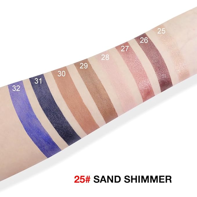 evpct Sand Shimmer Cream Eye Shadow Brightener Sticks Set for Eyes, Sand Matte Pencil Eye shadow Applicator Stick Pen Palette Makeup Waterproof sombras en crema para ojos 25#