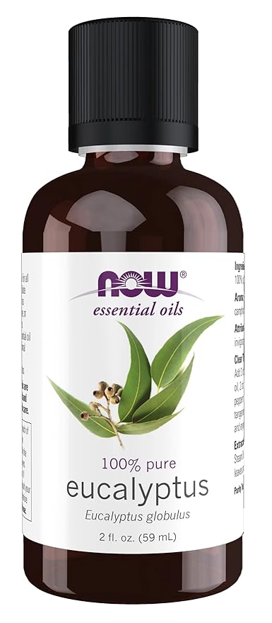 NOW Essential Oils, Eucalyptus Oil, Clarifying Aromatherapy Scent, Steam Distilled, 100% Pure, Vegan, Child Resistant Cap, 2-Ounce