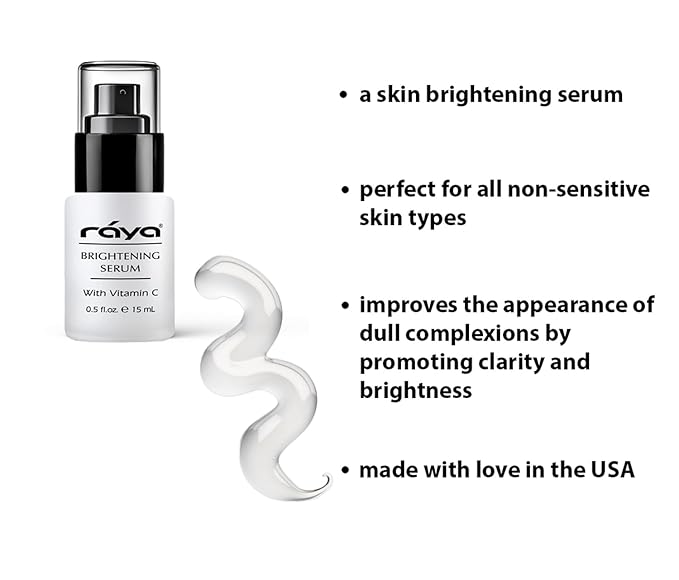 RAYA Brightening Serum (517) | Brightening and Color Restoring Facial Treatment for All Non-Sensitive Skin | Made with Vitamin-C and Vitamin-A