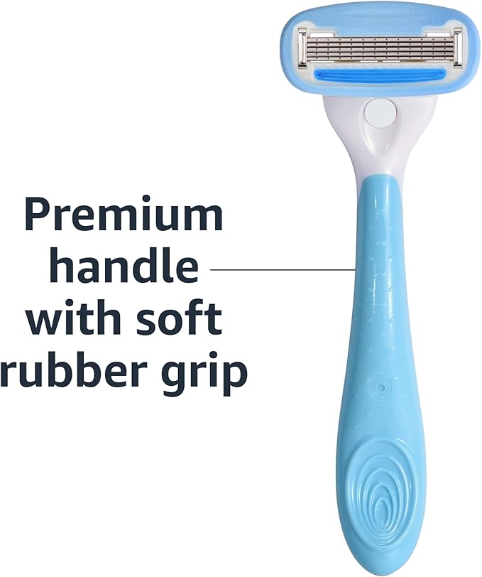 Amazon Basics 5-Blade Razor for Women, Handle, 2 Cartridges & Shower Hanger (Cartridges fit Amazon Basics Razor Handles only) (Previously Solimo)