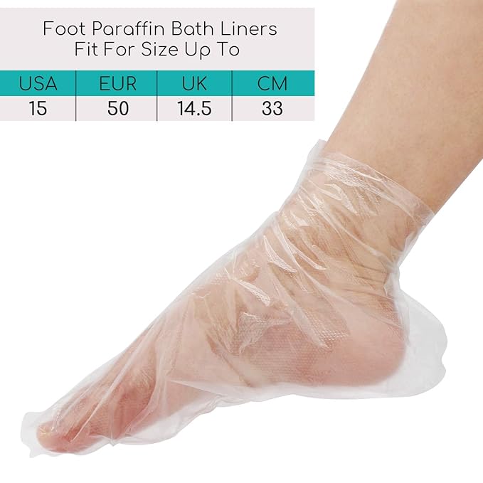 Segbeauty Paraffin Wax Liners, 200pcs Larger and Thicker Plastic Hand and Foot Bags, Plastic Paraffin Bath Mitt Glove and Sock Liners Paraffin Wax Mitts for Wax Treat-Ment Paraffin Machine