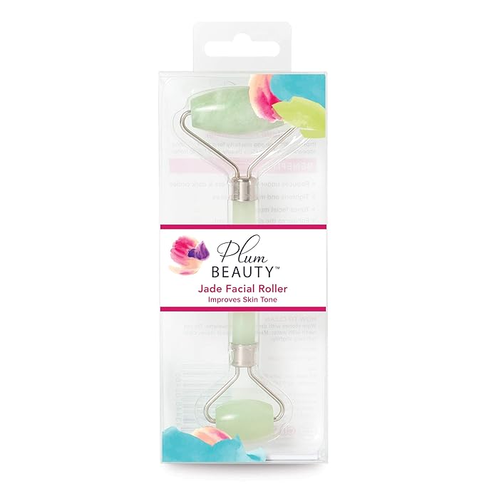 Jade Roller for Face - Improves Skin Tone and Blood Circulation - Skin Care Face Roller Reduces Under-Eye Puffiness and Dark Circles