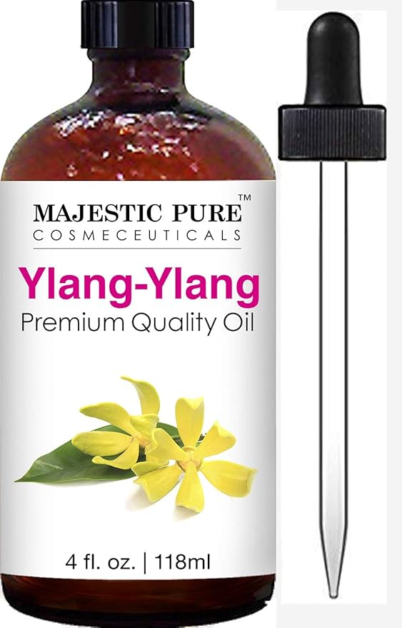 MAJESTIC PURE Ylang Ylang Essential Oil | 100% Pure and Natural Ylang Ylang Oil | Premium Grade Essential Oils for Hair Care, Home Diffusers, Skin, Aromatherapy, Massage and Humidifiers | 4 Fl Oz
