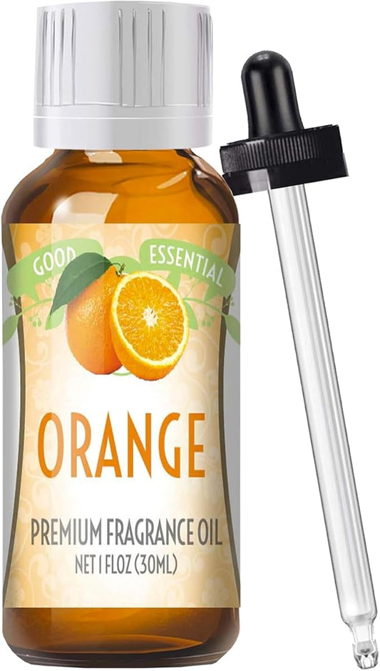 Good Essential Professional Orange Fragrance Oil for Diffusers, Candle & Soap Making, Lotion, Perfume, 1 fl oz (30ml) - Aromatherapy Oil