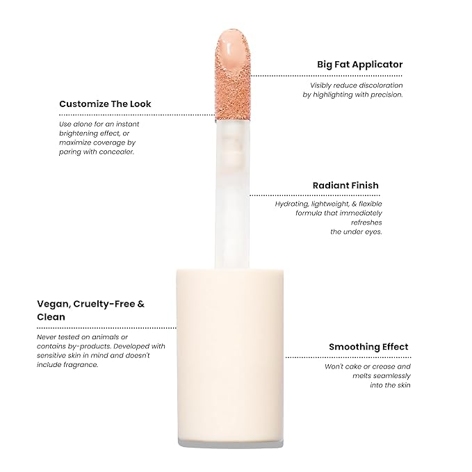 Half Caked Star Bright Liquid Under-Eye Brightener | creamy lightweight formula with light-medium coverage | 4.6ml / 0.16 fl oz (Bright Eyes)