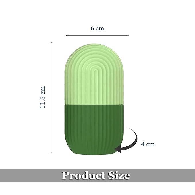 Ice Roller for Face, Eyes & Neck – Reusable Silicone Ice Mold for De-Puffing, Skin Care & Facial Massage (Green)