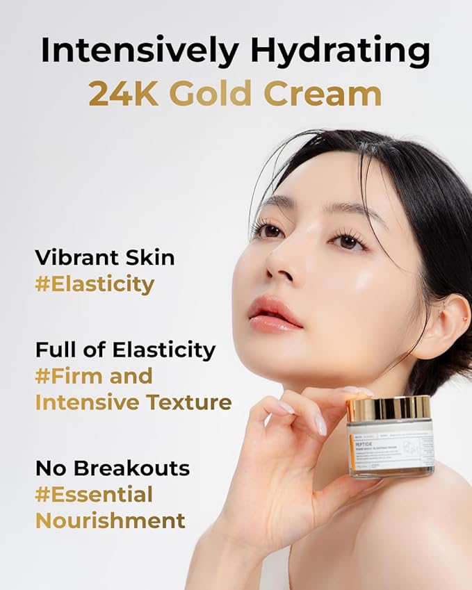 BOM COSMETICS Peptide Power Night Sleeping Mask 2.64 Fl Oz, High-Density Hydrating Overnight Facial Mask with Penta-Peptides and 99% Pure Gold for Skin Elasticity, Smooth Skin Texture, Korean Skincare