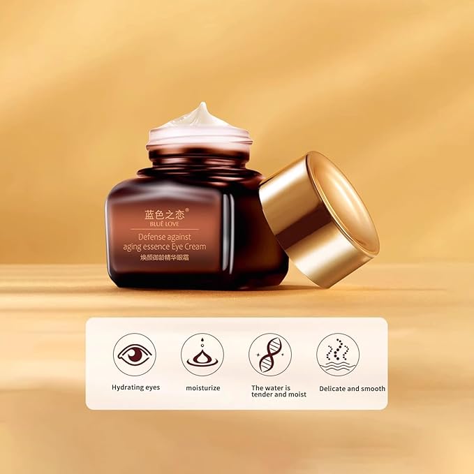 BLUE LOVE 3PCS Anti-Aging Eye Cream – Reduces Dark Circles & Puffiness Under-Eye Bags – Moisturizing & Fast-Absorbing Wrinkle Treatment for Men & Women