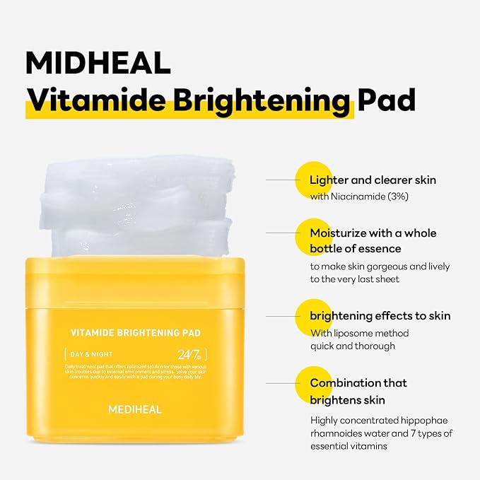 Mediheal Retinol Collagen Under Eye Patches & Vitamide Pad for Daily Skin Toning