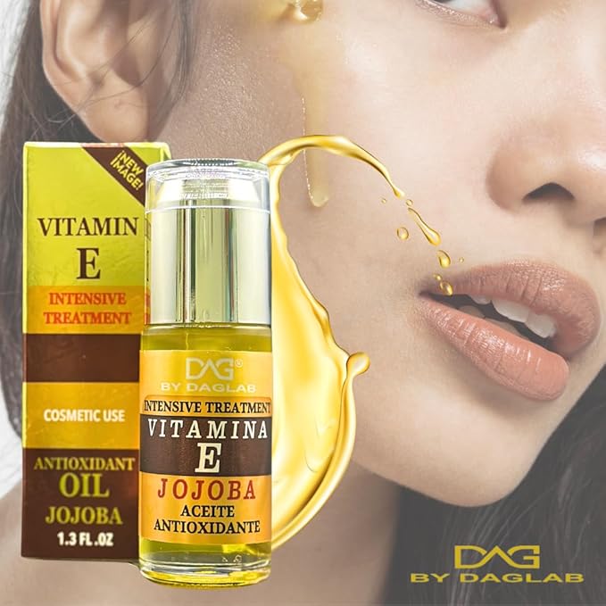 Vitamin E Oil (1.3 Fl Oz) - Intensive Treatment for Cosmetic Use | Enriched with Jojoba, Aloe Vera, Argan, and Glycerin