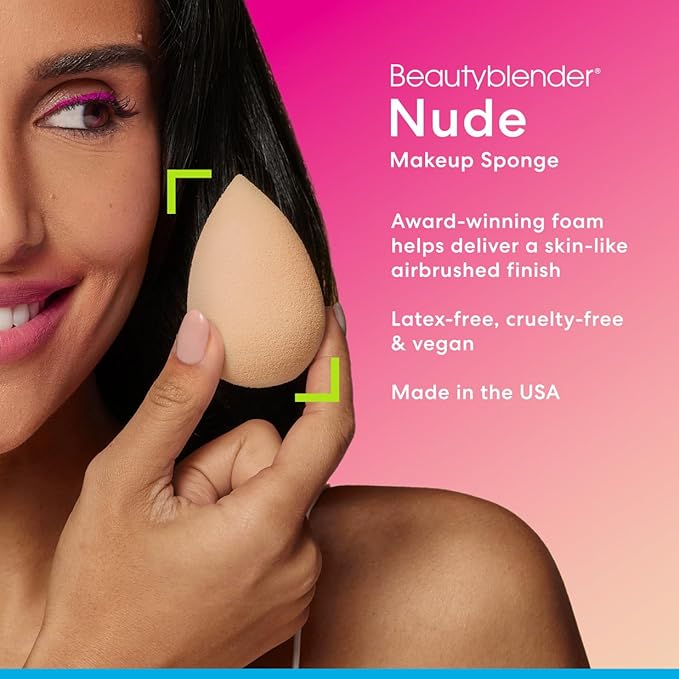 beauty blender Nude Makeup Sponge for a Flawless Natural Look, Perfect with Foundations, Powders & Creams