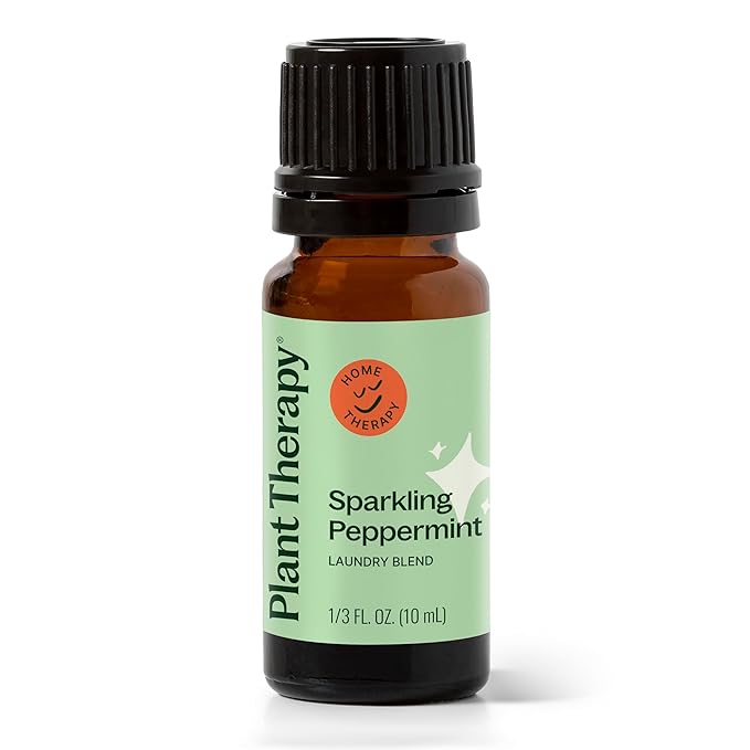Plant Therapy Sparkling Peppermint Laundry Essential Oil Blend 10 mL (1/3 oz) Pure, Undiluted, Wash Fragrance and Scent Enhancer