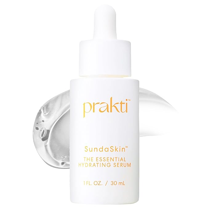 Prakti SundaSkin Essential Hydrating Serum with Snow Mushroom, Licorice Root & Niacinamide, Visibly Plumps, Smooths & Evens Skin Tone, 1 fl oz