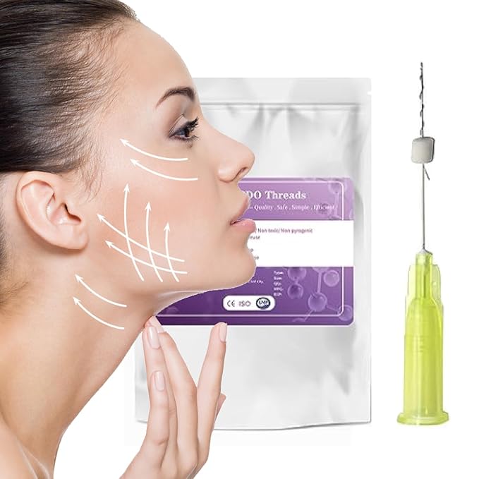 Elves Pdo Threads for Eyes Lift Mono Screw Type 30g38mm Pdo Lifting Thread for Fox Eye 40pcs Pdo Threads for Face Lift with Blunt Tips Smooting Eye Wrinkles Improves Skin's Firmness and Elasticity