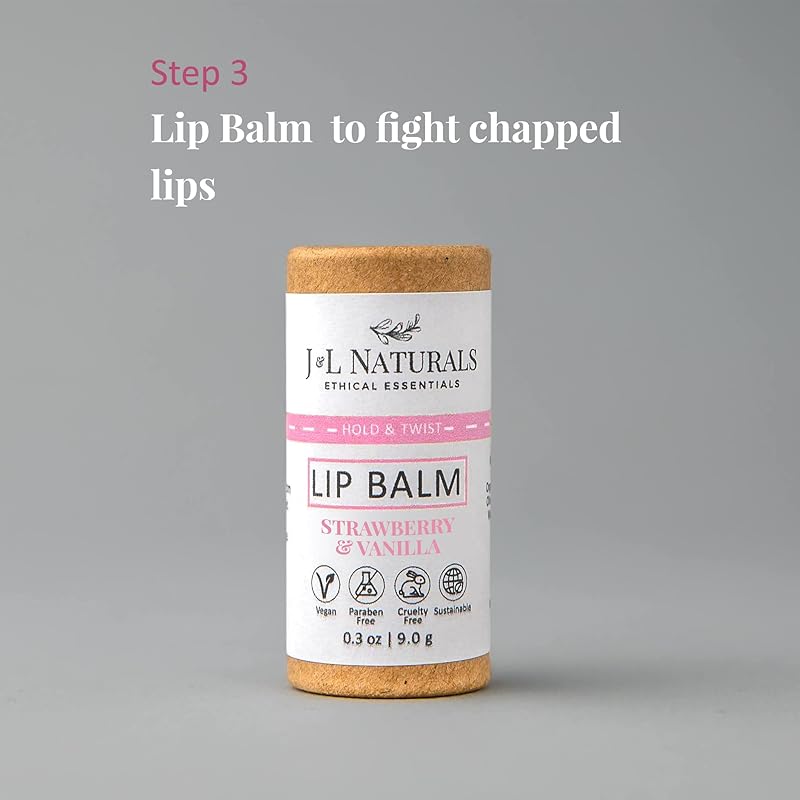 J&L Naturals Simple Skin Regimen Kit With Cleansing Bar, Face Salve, Konjac Sponge, Lip Balm | For Oily, Dry, Mature, and Combination Skin | Zero Waste (Shine (normal, dull skin), Simple)