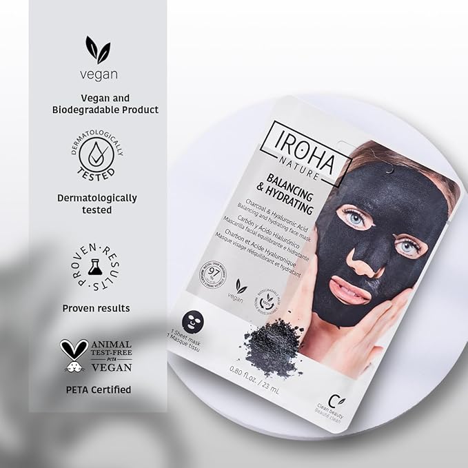 Face Mask for Skin Care with Activated Charcoal - Pack of 5 pieces