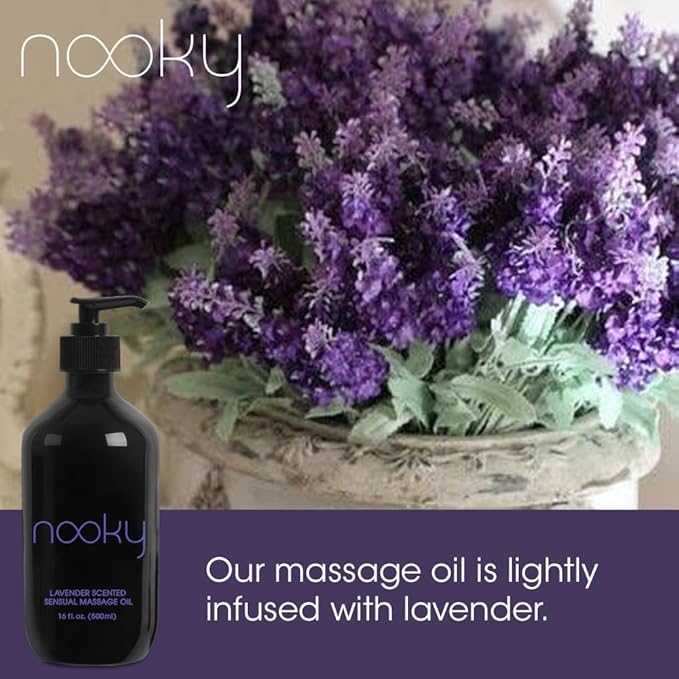 Lavender Massage Oil. with Essential and Jojoba Oils for Therapeutic Massaging 16 Ounce.