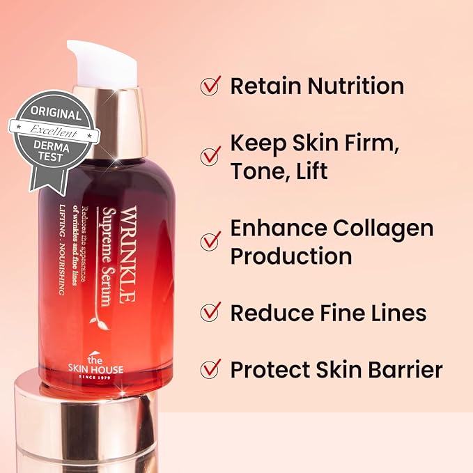 the SKIN HOUSE Wrinkle Supreme Serum 0.67 fl.oz + 1.69 fl.oz | Ginseng, Adenosine, Wrinkles, Fine Lines, Korean Skin Care