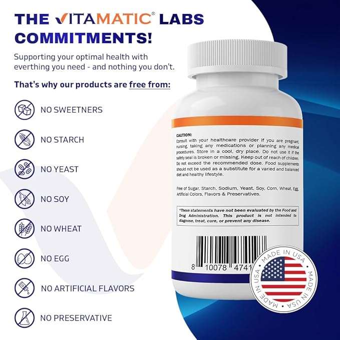 Vitamatic Hydrolyzed Keratin 500mg per Serving - 120 Vegetarian Capsules - Keratin Supplements for Healthy Hair Skin & Nails for Adults