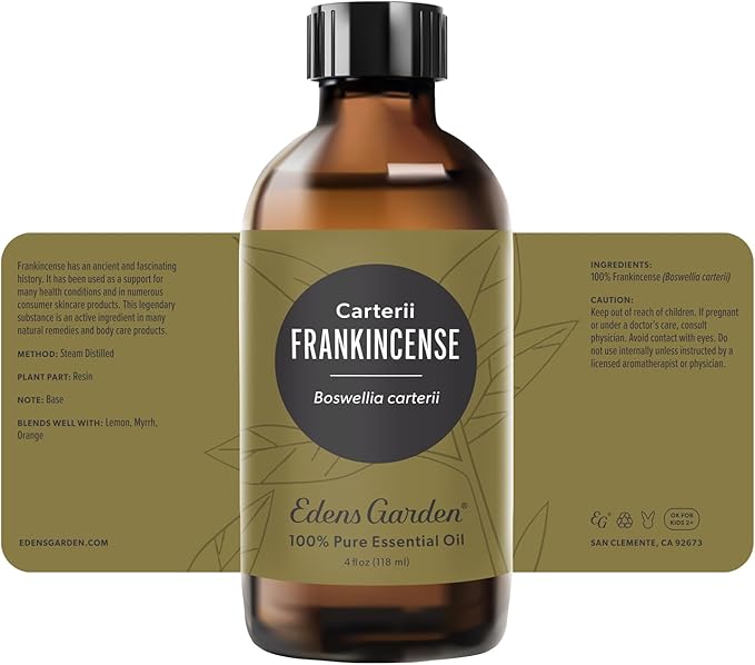 Edens Garden Frankincense-Carterii Essential Oil- 100% Pure Premium Grade, Undiluted, Natural, Therapeutic, Aromatherapy, The Best for Diffuser, Face, Candle, Hair 118 ml (4 fl oz)