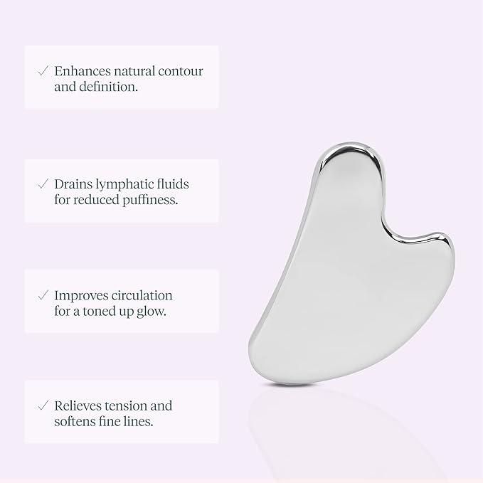 Wonderskin Liquid Gym Gua Sha Face Sculpting Tool, Facial Roller to Reduce Tension, Puffiness & Wrinkles, Skin Care Tool and Jawline Sculptor, Stainless Steel Facial Massager