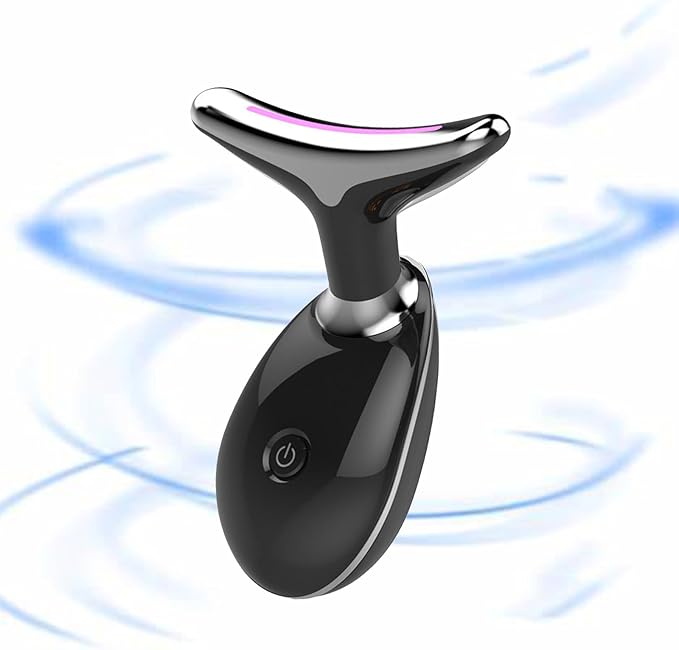 Facial and Neck Massager, Multi-Mode Adjustable, Massager for Double Chin and Face, Facial Shaping Tool, Can Be Used with Lotion to Improve Skin Condition (Black)