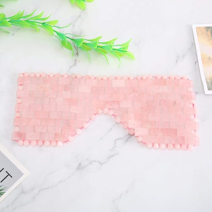 Eye Mask, Jade Stone Eye Mask, Cooling Eye Treatment for Puffy Eyes Dark Circles Soothe Eye Cover for Sleeping for Women for Sleeping Masks Sleep-Masks Eye Fatigue( Crystal)