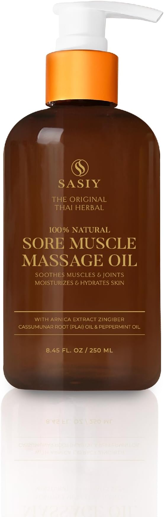 The Original Thai Herbal Massage Oil - 100% Natural - Sore Muscle Massage Oil - Soothes Muscles & Joints - Relaxing & Refreshing with Plai, Peppermint, and Other Essential Oils. 8.45 fl oz.