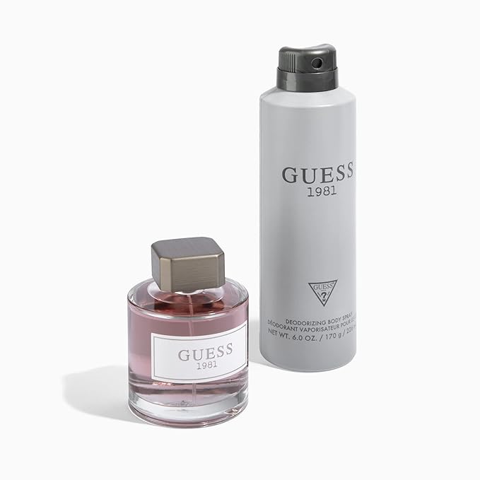 GUESS 1981 Men/Homme Eau de Toilette 3 Piece Gift Set - Cologne Spray 3.4 Fl. Oz., Deodorizing Body Spray 6.0 Oz., & Shower Gel 6.7 Fl. Oz.