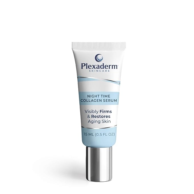 Plexaderm 15 mL Night Time Collagen Serum for Firmer, Fuller, more Youthful Looking Skin, Anti-Aging Collagen & Peptide Serum for Women & Men, Paraben-Free, Developed in the USA