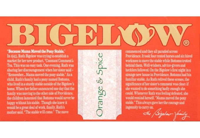 Bigelow Tea Orange and Spice Tea, 20 ct (Pack of 2)
