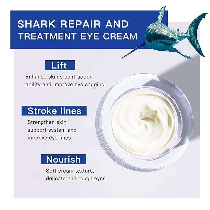 Eye Cream Reducing Fine Lines and Wrinkles Anti-Aging Eye Cream Repairing Dark Circles and Puffy Eye Cream 0.7 oz (shark)