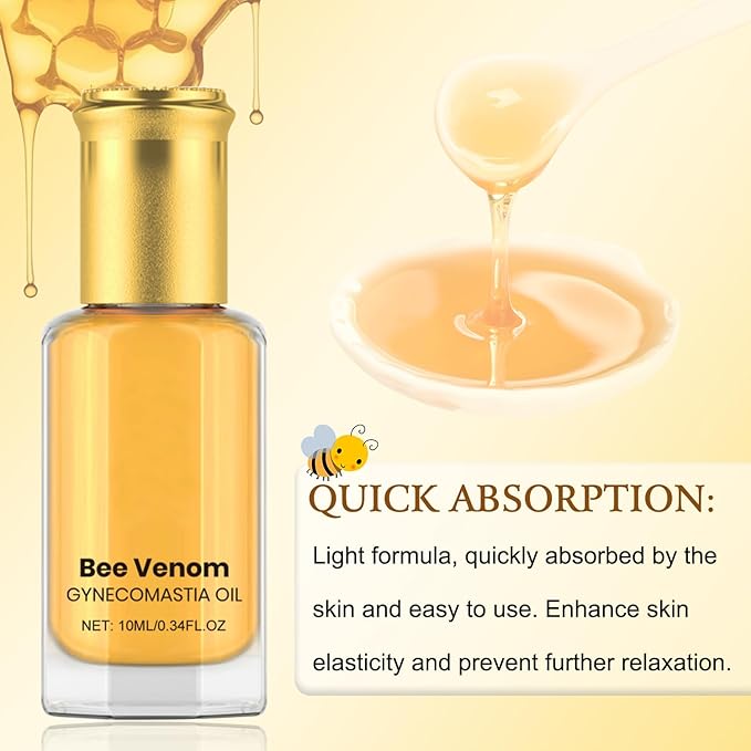 ThermoFirm Bee Venom Gynecomastia Oil, 2025 New Chest Muscles Bee Venom Oil,Strengthen The Chest Muscles (2 Bottle)