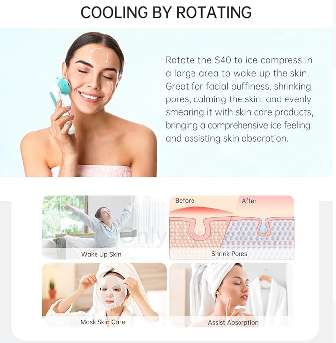 ONLYSKY BEAUTY Cooling Ice Roller Facial Massage Roller for Face （Green）