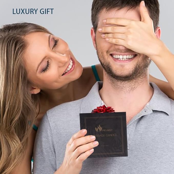 MELONY Massage Oil Candle for Pure Relaxation- 8.1 oz- Moisturizing Essential Oil Body Massage Candle for Home Spa- Amazing Gift for Women & Men (Classic Vanilla)